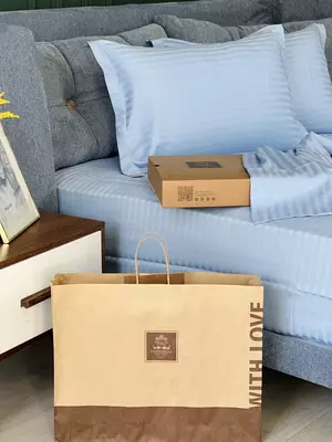 Односпальный комплект постельного белья Stripe Satin "BLUE" (Лазурный блеск)