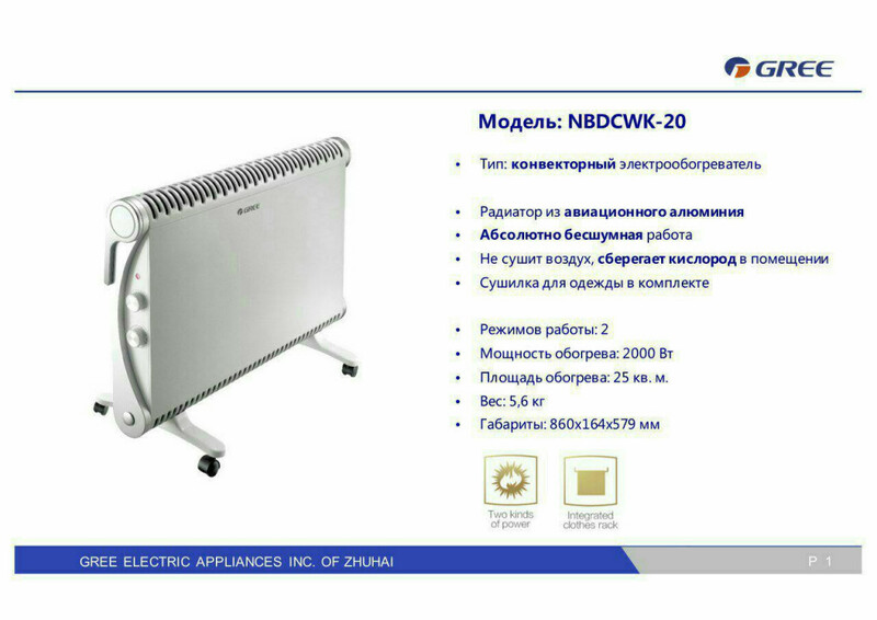 АКЦИЯ - новейшие обогреватели GREE NBDCWK-20 на замену старым масляным!