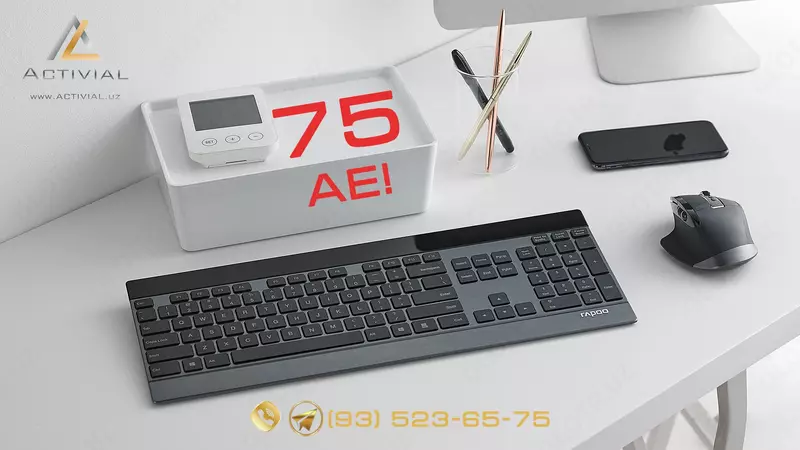 Беспроводной комплект премиум-класса Клавиатура + Мышь Rapoo 9900M - пожалуй, самый стильный и красивый комплект от именитого производителя Rapoo