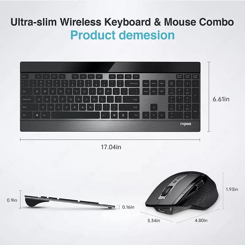 Беспроводной комплект премиум-класса Клавиатура + Мышь Rapoo 9900M - пожалуй, самый стильный и красивый комплект от именитого производителя Rapoo