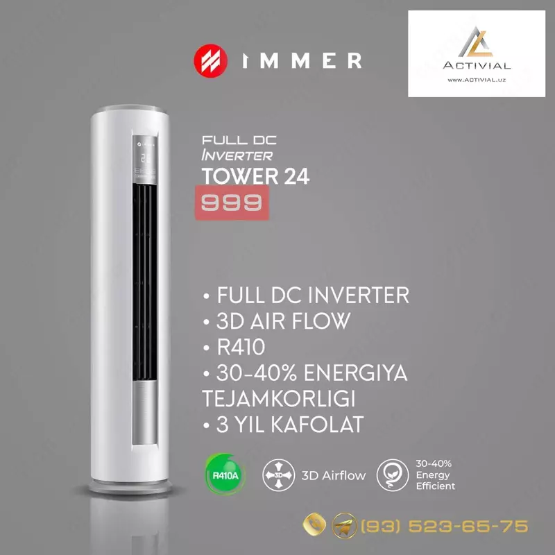 Yangi 2023 konditsionerlari - Kolonnik Immer Tower 24!