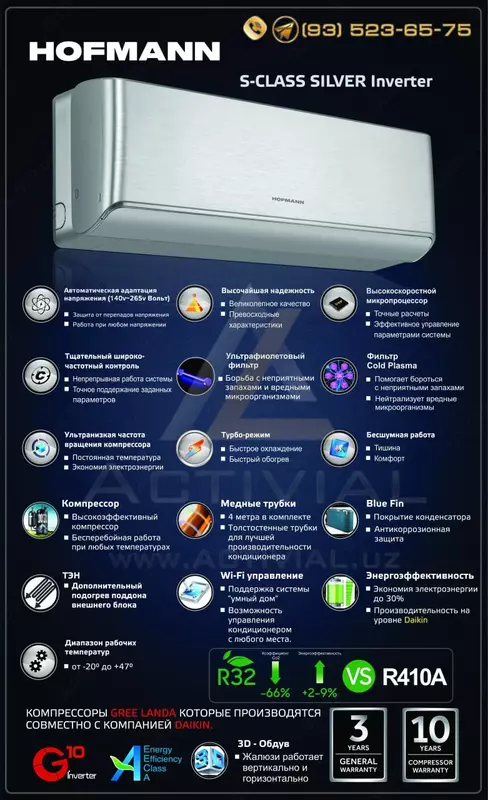 Новинка 2024: Кондиционеры Hofmann S-Class SILVER inverter - красота, мощность и комфорт!