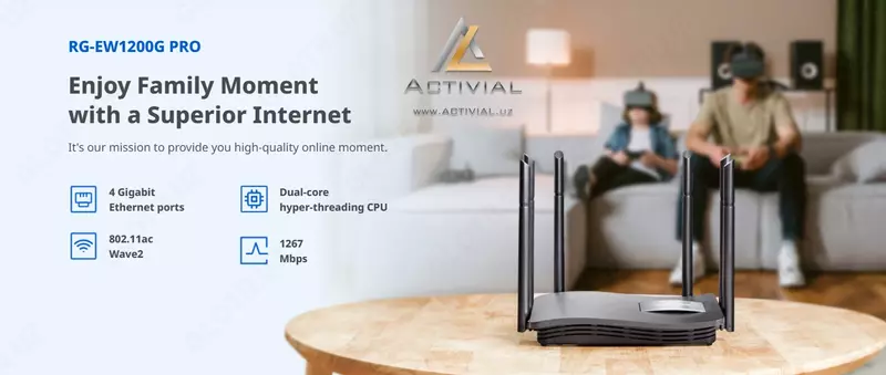 SUPER AKSIYA 2025! Eng zo'r WiFi router 5G Ruijie Reyee EW-1200G Pro SUPER NARXDA!