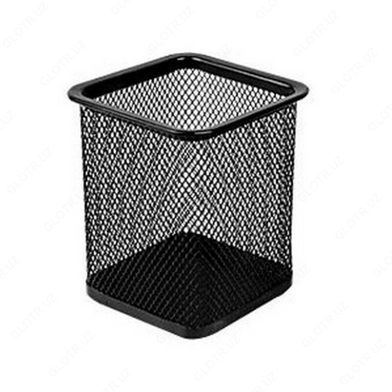 Стакан для ручек квадратный (метал.) 9174 Deli