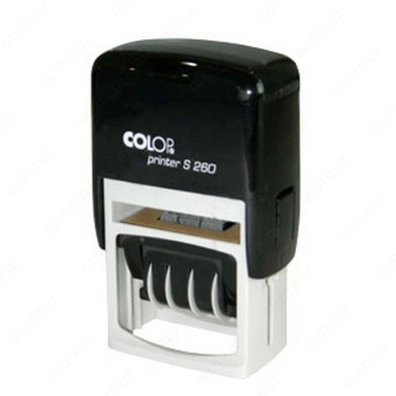 Датер+штамп Printer S260 D04 анг. (чр/сн-кр) Colop