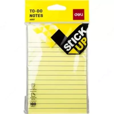 O'z-o'zidan yopishqoq qog'oz 101×152 chiziq (sariq) 00752 Deli - Narx so&#039;rov asosida