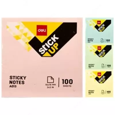 O'z-o'zidan yopishqoq qog'oz 76×76 chiziq (rangli) 01303 Deli