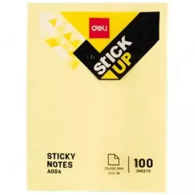 Бумага самоклеющаяся 76×101 лин. (жел) 00453 Deli