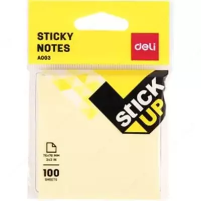 O'z-o'zidan yopishqoq qog'oz 76×76 (sariq) 00352 Deli