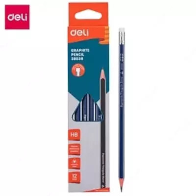 Карандаш HB 38039 Deli с ластиком