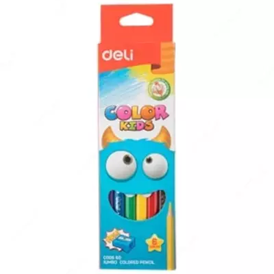 Карандаш цветной 6цв 00660 Deli Jumbo (Color Kids)