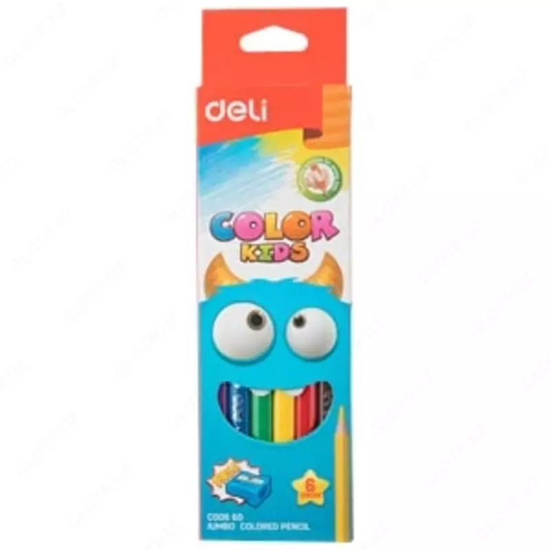 Карандаш цветной 6цв 00660 Deli Jumbo (Color Kids)