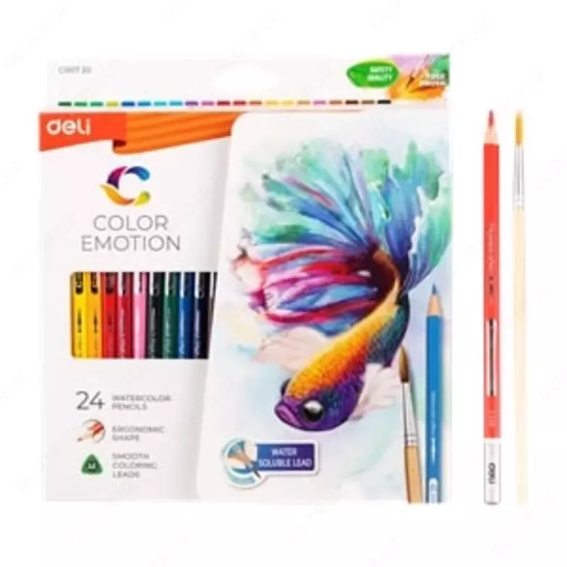 Карандаш цветной 24цв. 00720 Deli акварельные (Маска new)