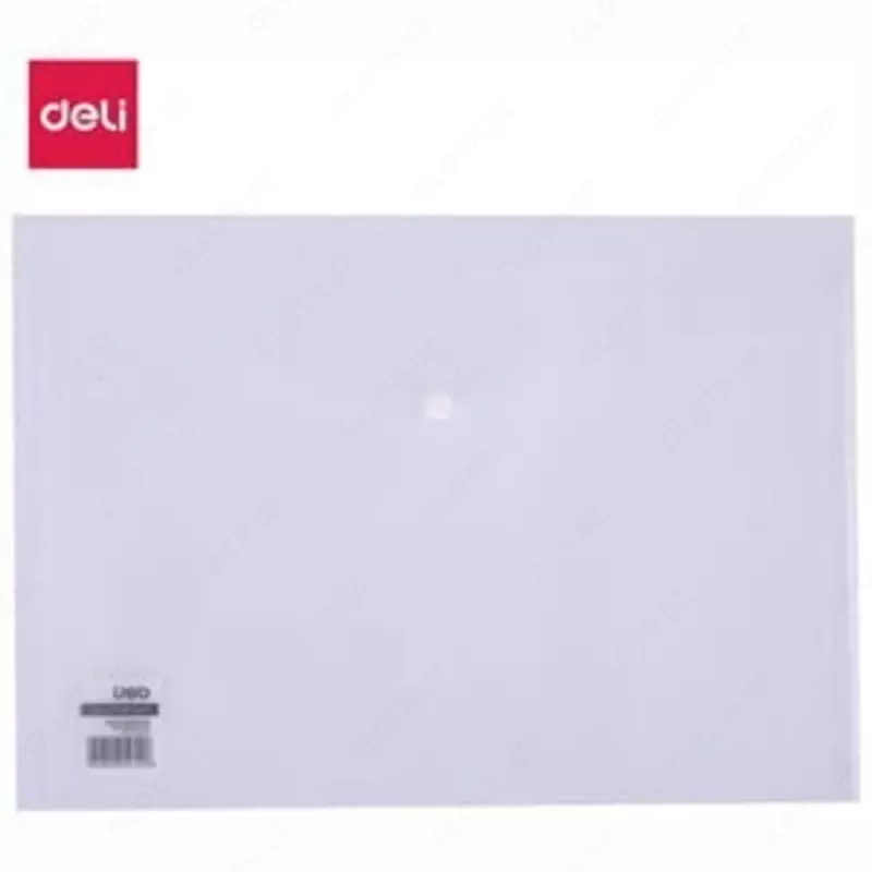Папка-конверт с кнопкой (прозр) 5505 Deli