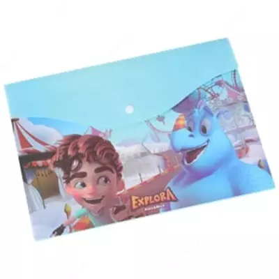 Папка-конверт с кнопкой (школьный) 605202 Deli