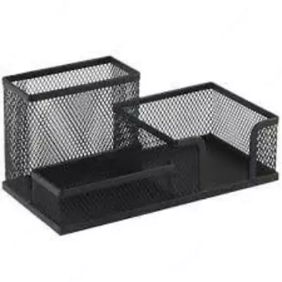 Стакан для ручек квадратный металл. 9175 Deli