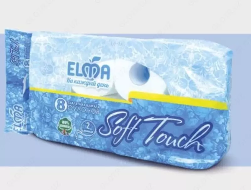 Туалетная бумага Элма 8 рулонов Elma синяя - по запросу