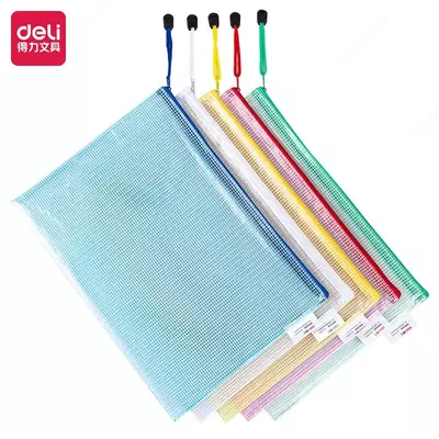 Zip zip papka Deli 63469 A4 PVX 0.23 mm turli xil -