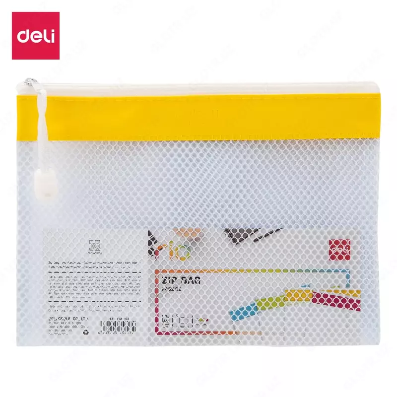 Папка на молнии ZIP Deli Rio EF45202 A5 ПВХ цвет молнии ассорти сетка