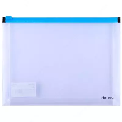 Папка на молнии ZIP Deli E38976 A5 полипропилен 0.18мм кармашек для визитных карточек