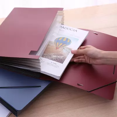 Папка на резинке Deli Start E5551 12 отделений A4 полипропилен 0.75мм - Цена по запросу