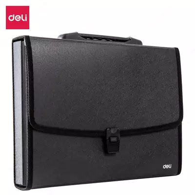 Портфель Deli E5577 A4 полипропилен черный