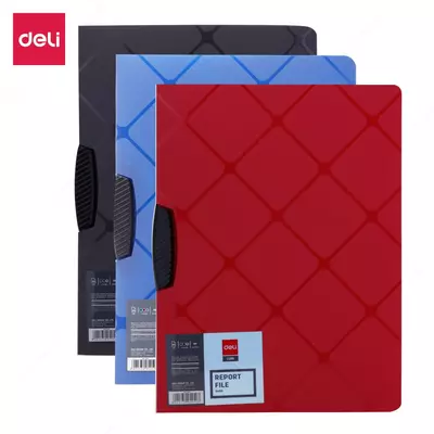 Папка с клипом Deli Cube E5450 A4 полипропилен 0.45мм ассорти