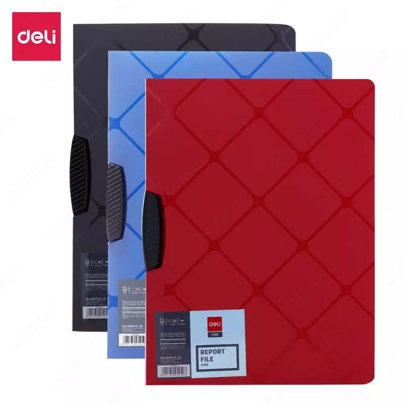 Папка с клипом Deli Cube E5450 A4 полипропилен 0.45мм ассорти