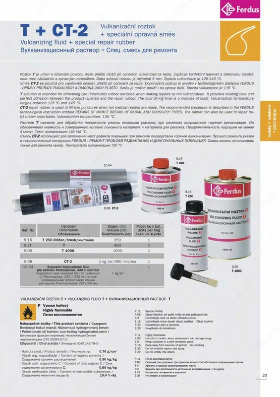 Клей для горячей вулканизации камер и шин T в емкости 400-800 мл.