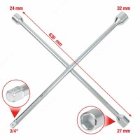 Крестовой колесный ключ для грузовых автомобилей  3/4x24x27x32 мм (518.1155)