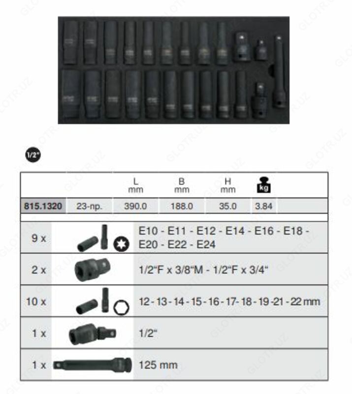 Professional zarba rozetkalari to'plami 1/2 (kalit uchun) KS-Tools