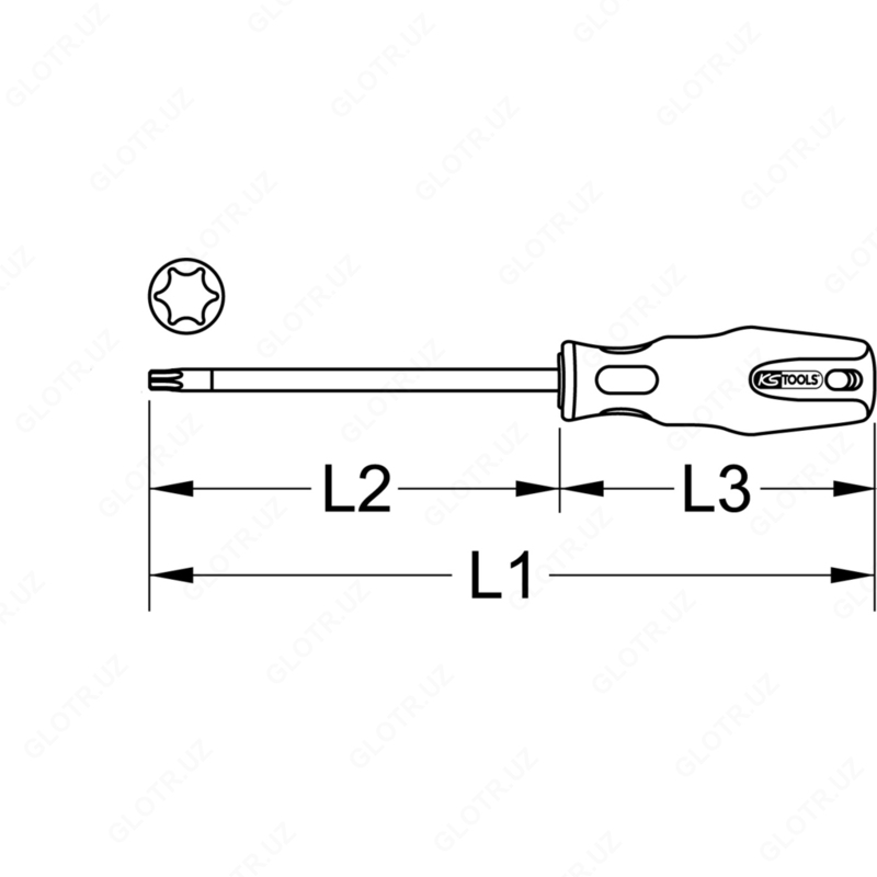 Отвертки для винтов ERGOplus, с профилями T8, Т9, Т10, Т15, Т20, Т25, Т27, Т30, Т40