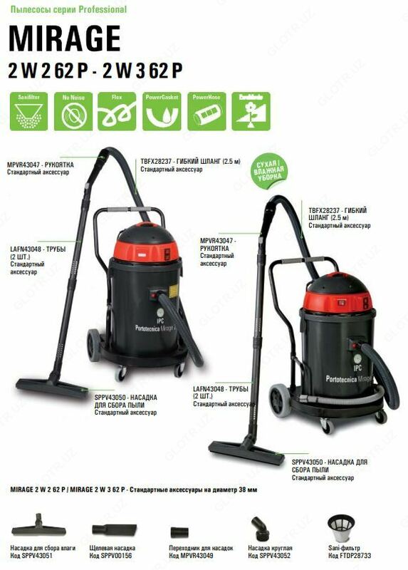  ПЫЛЕСОС ДЛЯ ВЛАЖНОЙ И СУХОЙ УБОРКИ IPC PORTOTECNICA MIRAGE 1W361SGA Только в розницу