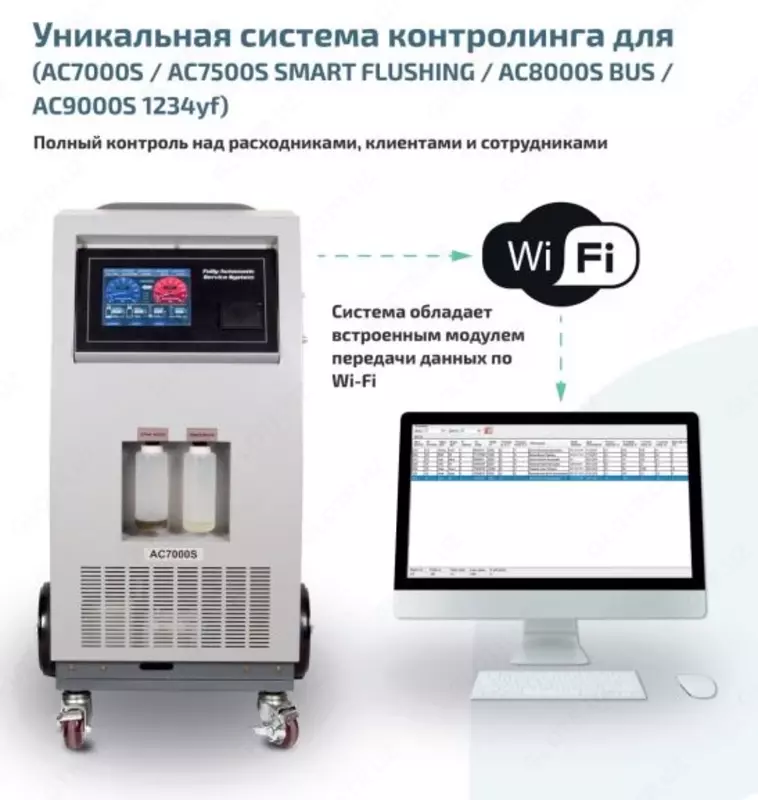 Установка для заправки авто кондиционеров GrunBaum AC8000S BUS  автомат  R134  подогрев