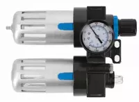Фильтр-регулятор с манометром и лубрикатор пневматический 1/4″  90 см³/60 см³  9 бар/135 PSI