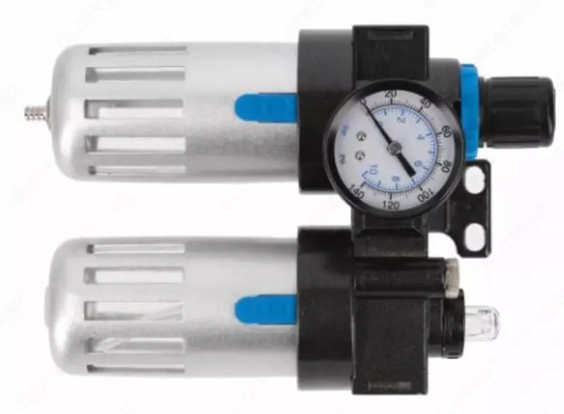 Фильтр-регулятор с манометром и лубрикатор пневматический 1/4″  90 см³/60 см³  9 бар/135 PSI