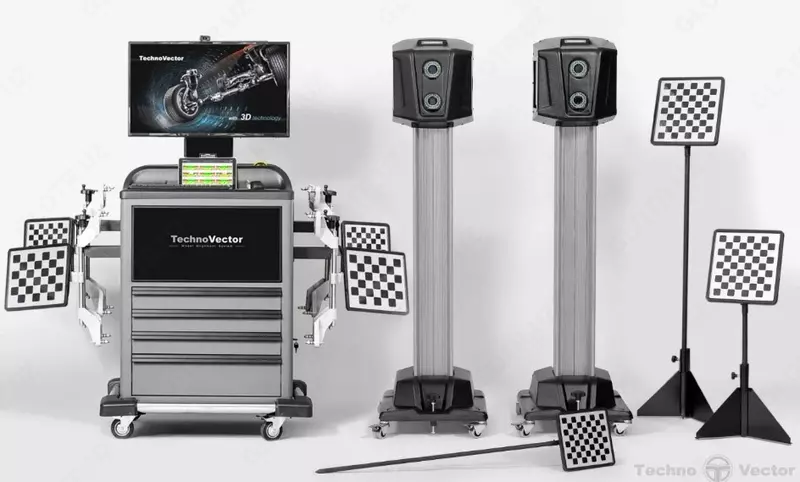 Мобильный стенд сход-развал 3D для грузовых автомобилей Техно Вектор 7 Truck P 7204 HT MC  на 2 оси  с 1 камерой.