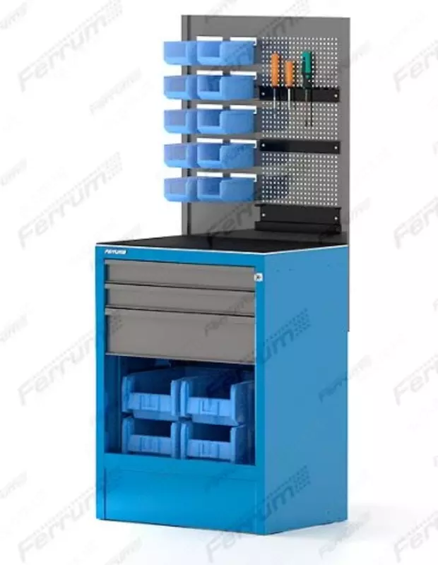 Модуль для шиномонтажного участка с комплектом ящиков и держателей инструмента 06.301+06.301/1