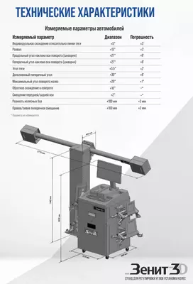 КС506-42. Зенит-3D М2КС. Стенд регулировки углов установки колес SIVIK Chakana savdo