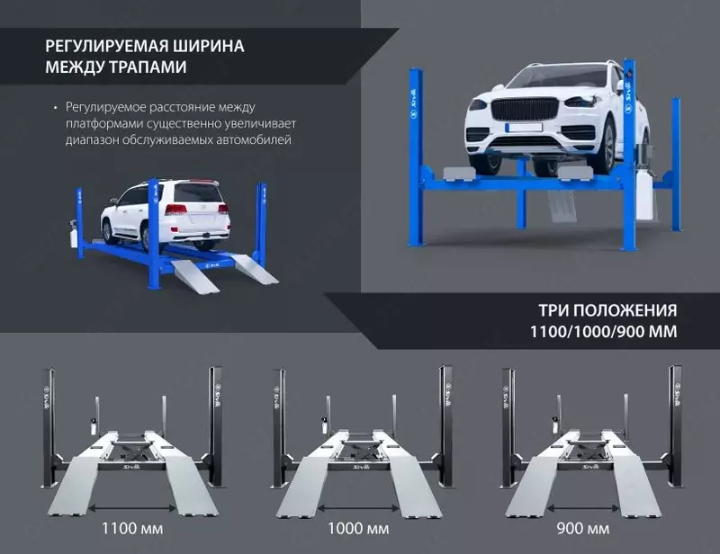 Четырёх стоечный подъемник Sivik Сивик для сход развала - ПГА-5000/4