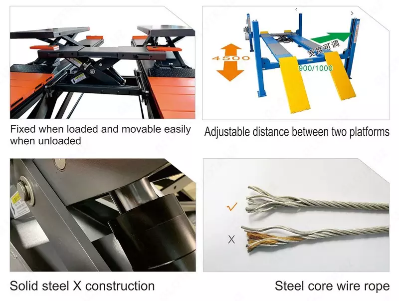 Четырех стоечный подъемник TUS 450DE под стенд сход развал