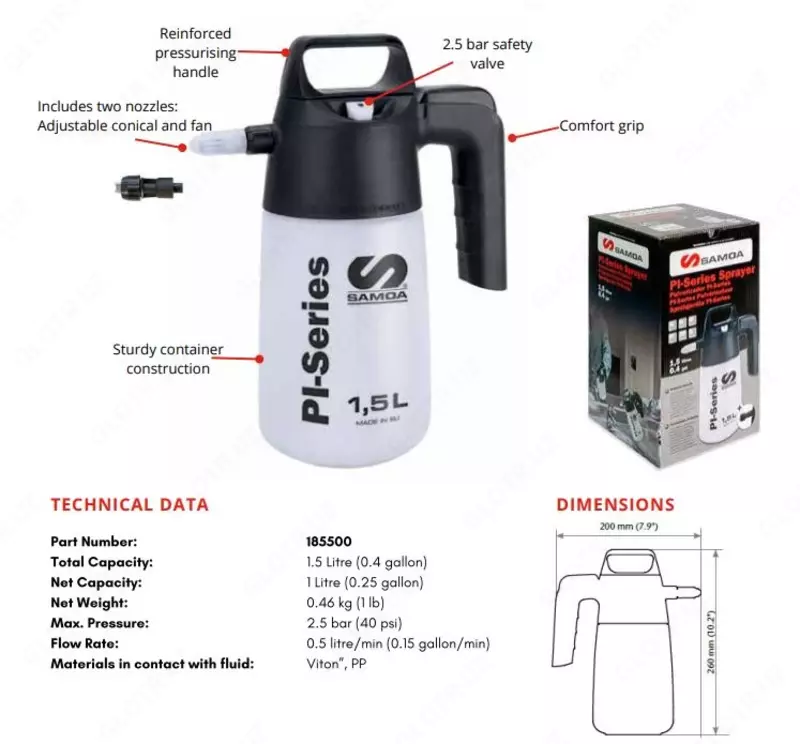  Промышленный спреер  пульверизатор 1 5 л SAMOA 185500 - 