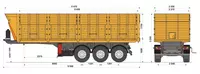 Полуприцеп самосвальный зерновоз UzAutoTrailer - 35 куб.м - по запросу