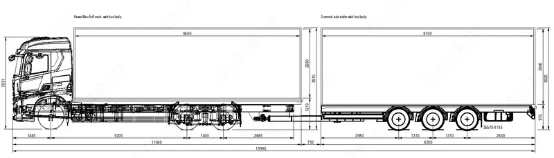 Шторный автофургон Howo-Max 480 6x4 Euro 5 - 8,6 м (пневмоподвеска)
