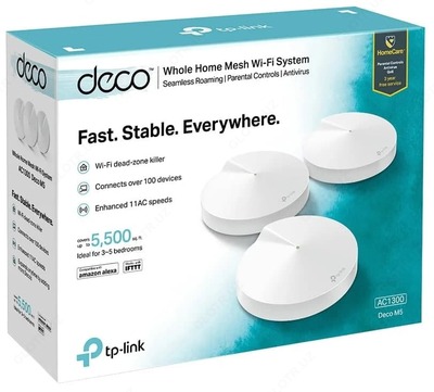 Wi-Fi Mesh tizimi TP-LINK Deco M5 (3 to'plam)
