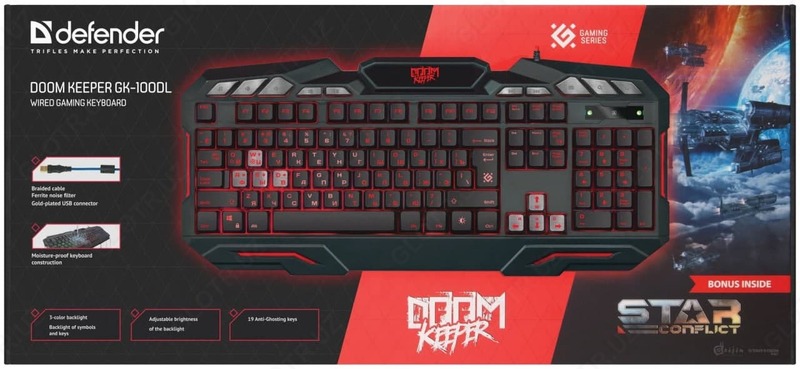  Игровая клавиатура Defender Doom Keeper GK-100DL Только в розницу