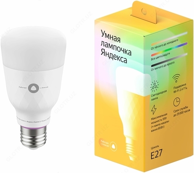 Yandex 6500K E27 9W aqlli lampochkasi (Elis bilan ishlaydi)