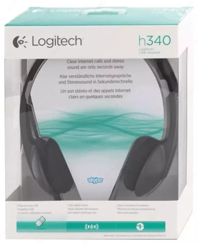 Kompyuter eshitish vositasi Logitech USB Headset H340