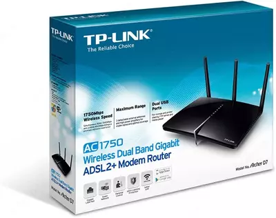 WiFi Роутер TP-LINK Archer D7 AC1750 Wireless Dual Band Gigabit ADSL2+ Modem Router