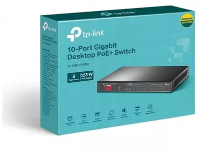 10-портовый гигабитный коммутатор на 8 портов PoE+ TP-LINK TL-SG1210MP